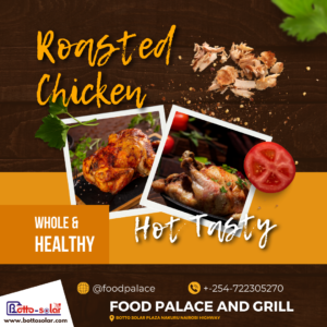 Food Palace and Grill Brown Yellow Roasted Chicken Promo